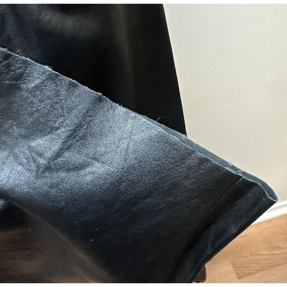 Vintage Y2K Cache Black 100% Soft Leather Pants Size 2 26" Waist Boot Cut NEW - Picture 9 of 11